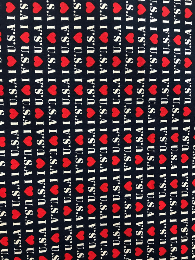 I Love USA 100 Percent Cotton Fabric - Small Flags, Sunglasses Flags, 58" Width (1 Yard)