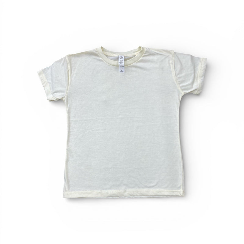 Lucky Blessed Life 1322 Youth Sublimation T-Shirt Fabric - Natural, Short Sleeve, 65% Polyester 35% Cotton (1 Piece)