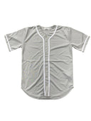 Baseball Jersey 100 Percent Polyester Fabric - Grey Button Down Jersey (1 Piece)