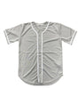 Baseball Jersey 100 Percent Polyester Fabric - Grey Button Down Jersey (1 Piece)