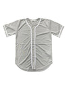 Baseball Jersey 100 Percent Polyester Fabric - Grey Button Down Jersey (1 Piece)