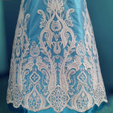 1 Yard Beaded Lace Fabric Embroidered on 100% Polyester Net Mesh – 50" Wide