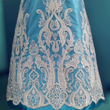 Beaded Lace Fabric on Polyester Net Mesh