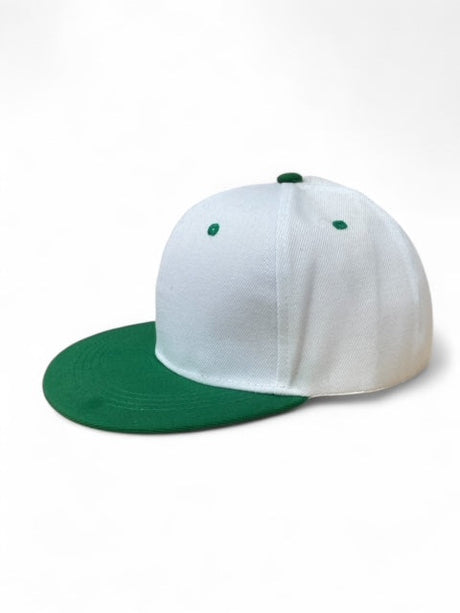 Panel Caps 6204 Cotton Twill Fabric - Green/White, Structured 6-Panel, Low-Profile, Snapback Adjustable, One Size (1 Unit)