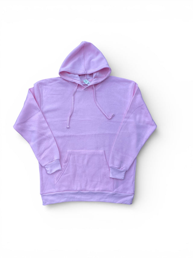Lucky Blessed Life 401 Cotton Polyester Hoodie Fabric - Light Pink, Unisex Sponge Fleece, 250 GSM (1 Unit)