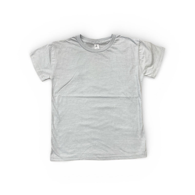 Lucky & Blessed Life 1322 Polyester Cotton Fabric - Heather Smoke, Youth Short Sleeve Tee (1 Unit)