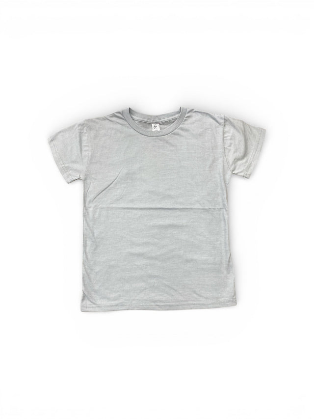 Lucky & Blessed Life 1322 Polyester Cotton Fabric - Heather Smoke, Youth Short Sleeve Tee (1 Unit)