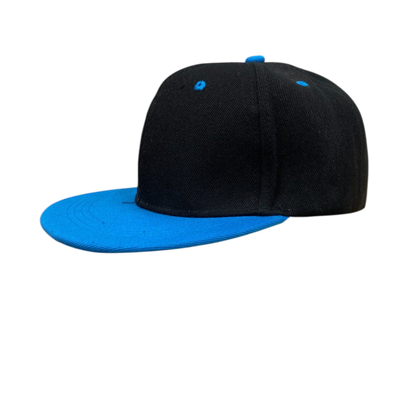 Panel Caps 6204 Cotton Twill Fabric - Black/Teal, Structured 6-Panel, Low-Profile, Pro-Model, Snapback Adjustable (One Size)