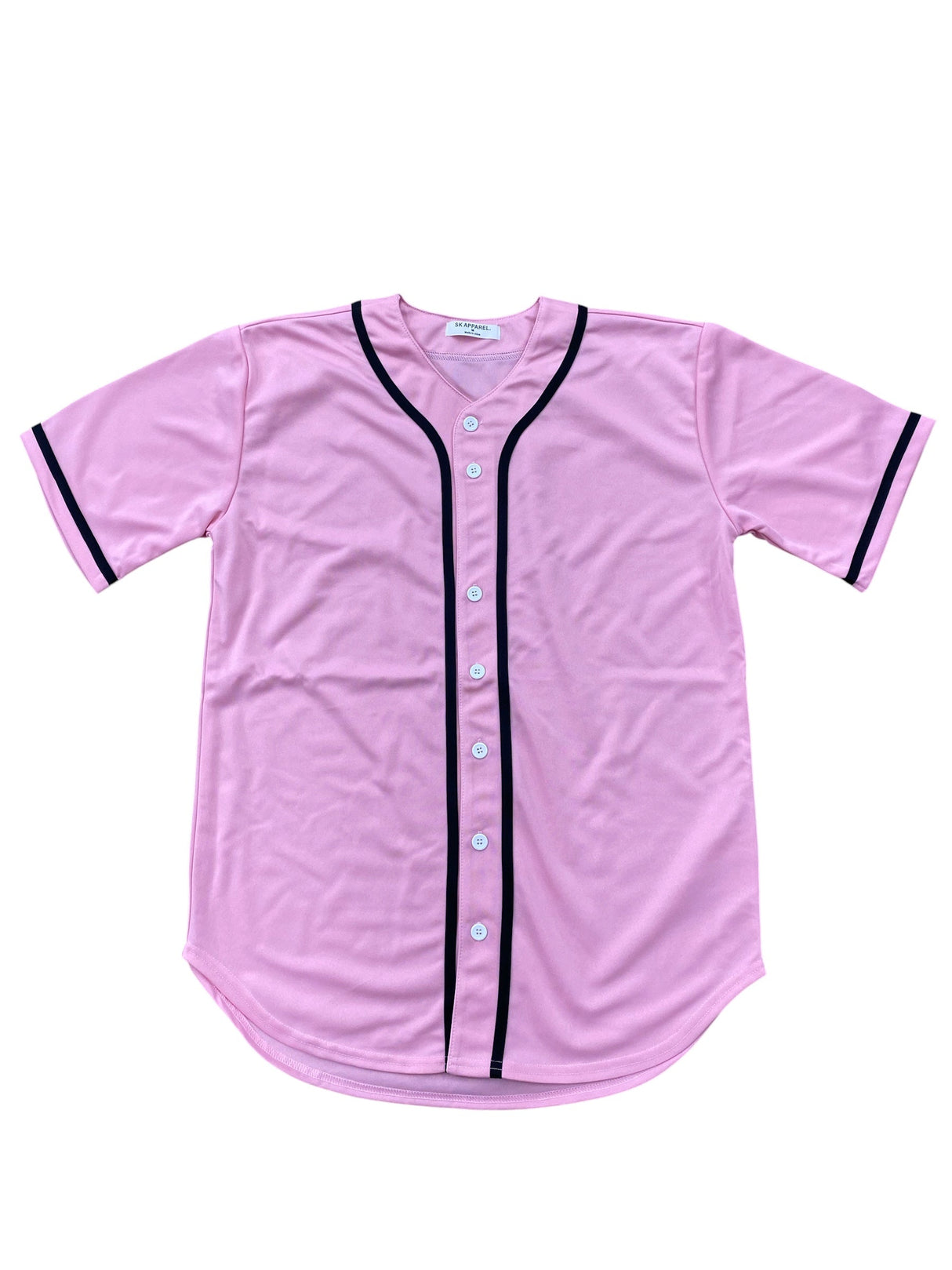 Baseball Jersey 100 Percent Polyester Fabric - Pink Button Down Jersey (1 Piece)