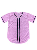 Baseball Jersey 100 Percent Polyester Fabric - Pink Button Down Jersey (1 Piece)