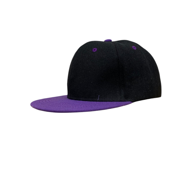 Panel Caps 6204 Cotton Twill Fabric - Black/Purple, Structured 6-Panel, Low-Profile, Pro-Model, Snapback Adjustable, One Size (1 Unit)