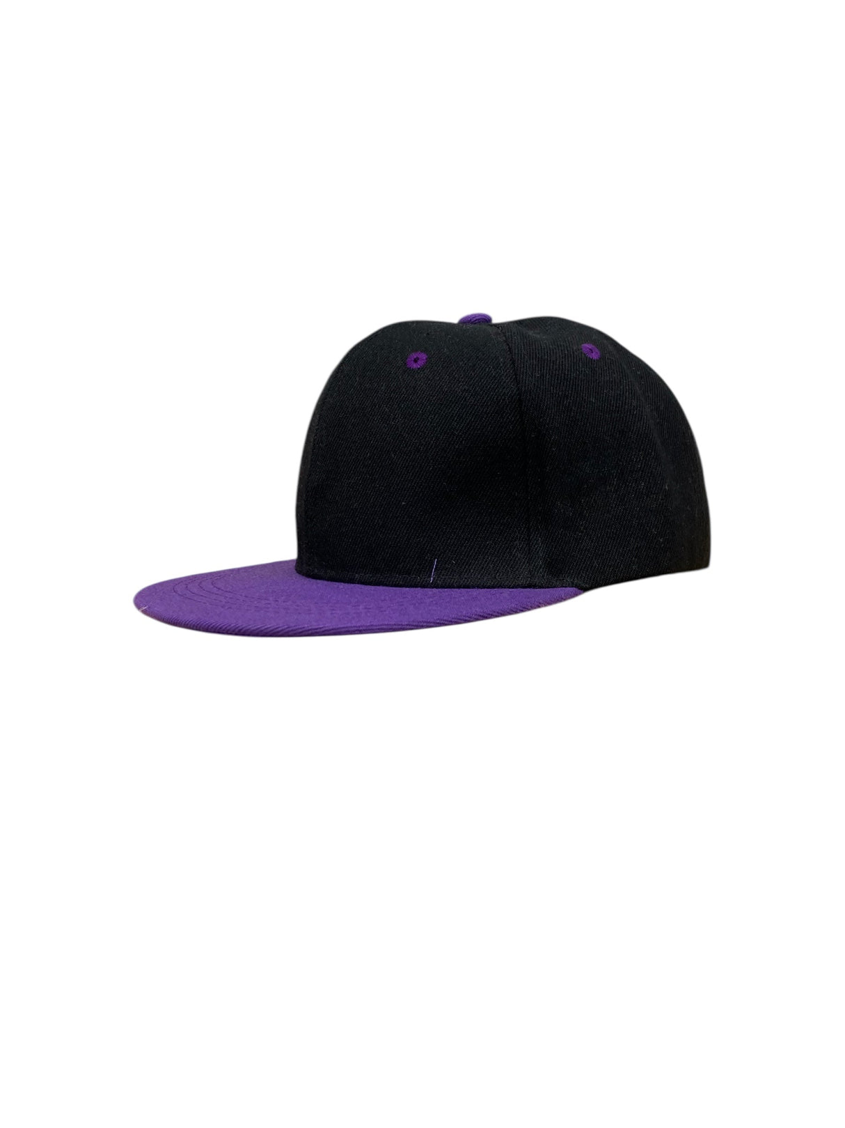 Panel Caps 6204 Cotton Twill Fabric - Black/Purple, Structured 6-Panel, Low-Profile, Pro-Model, Snapback Adjustable, One Size (1 Unit)