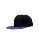 Panel Caps 6204 Cotton Twill Fabric - Black/Purple, Structured 6-Panel, Low-Profile, Pro-Model, Snapback Adjustable, One Size (1 Unit)