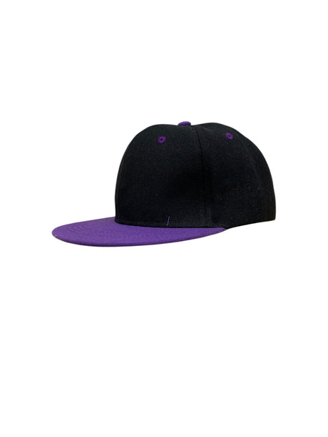 Panel Caps 6204 Cotton Twill Fabric - Black/Purple, Structured 6-Panel, Low-Profile, Pro-Model, Snapback Adjustable, One Size (1 Unit)