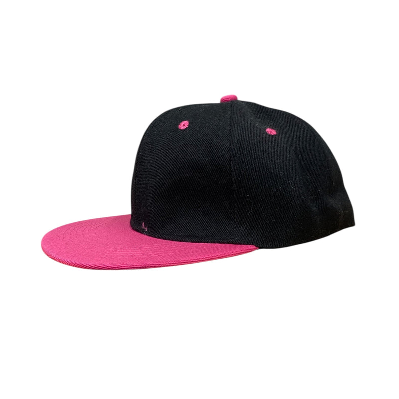 Panel Caps 6204 Cotton Twill Fabric - Black/Hot Pink, Structured 6-Panel, Low-Profile, Snapback Adjustable (One Size)