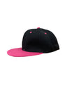 Panel Caps 6204 Cotton Twill Fabric - Black/Hot Pink, Structured 6-Panel, Low-Profile, Snapback Adjustable (One Size)