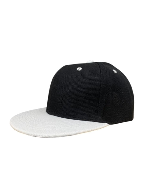 Panel Caps 6204 Cotton Twill Fabric - Black/White, Structured 6-Panel, Low-Profile, Pro-Model, Snapback Adjustable, One Size