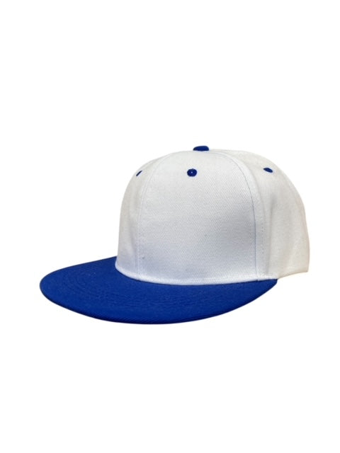 Panel Caps 6204 Cotton Twill Fabric - Royal Blue/White, Structured 6-Panel, Low-Profile, Snapback Adjustable (One Size)
