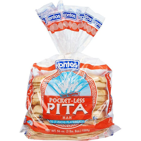 Kontos Pocket-Less Pita (20 Pcs)