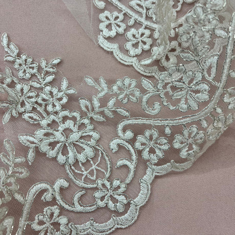 Corded Lace Trimming 6 Inch Polyester Net Mesh