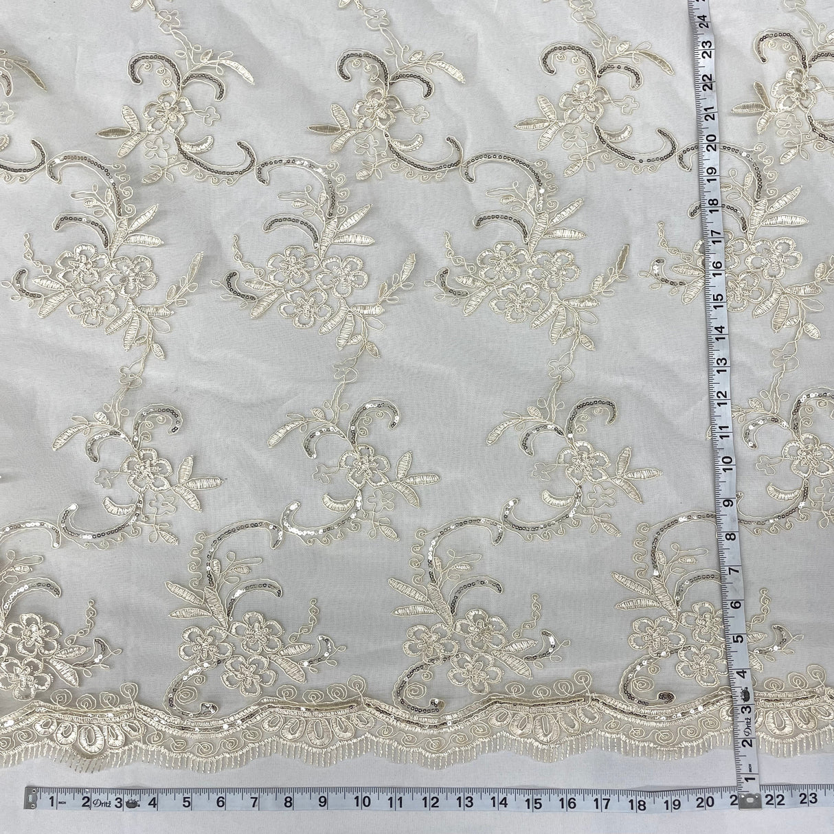 Sequined Corded Lace Fabric 54" Wide