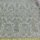 Beaded Lace Fabric on Polyester Net Mesh
