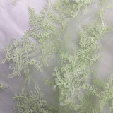 Corded Bridal Lace Fabric on Polyester Net Mesh