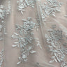 1 Yard Corded Bridal Lace Fabric Embroidered on 100% Polyester Net Mesh – 53"