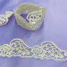 Corded Lace Trimming Embroidered Polyester Net Mesh 3"