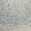 Beaded Lace Fabric on Polyester Net Mesh