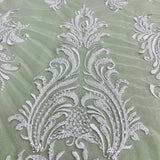 Beaded Lace Fabric on Polyester Net Mesh