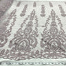 Beaded Lace Fabric on Polyester Net Mesh