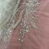Beaded Embroidered Lace Fabric