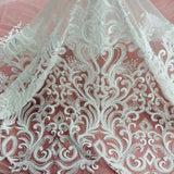 Beaded Embroidered Lace Fabric