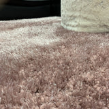 Pale Or Dusty Pink Polyester Shag Fabric - Solid Plush Fluffy Shine, Thick And Thin Yarns Design, 7'6" X 10'3", 5' X 7' (1 Unit)