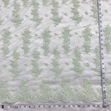 Corded Bridal Lace Fabric Embroidered on Polyester Net Mesh 54"