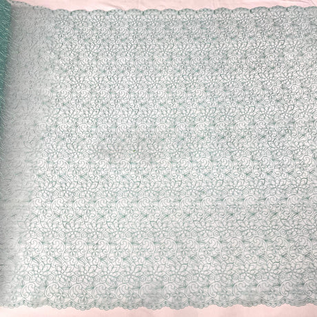 Corded Bridal Lace Fabric - Fuchsia, Turquoise, Emerald, 54" Width (1 Yard)