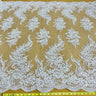 Beaded Corded Bridal Lace Fabric