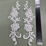 Beaded Corded Lace Applique on Polyester Organza