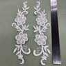 Beaded Corded Lace Applique on Polyester Organza