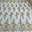 Beaded Corded Bridal Lace Ivory Mesh