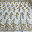 Beaded Corded Bridal Lace Ivory Mesh