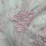 1 Yard - Beaded Lace Fabric Embroidered on 100% Polyester Net Mesh - Ivory - 52" | Lace USA - 41802W-BP