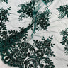 Beaded Corded Lace Fabric on Polyester Net Mesh