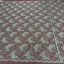 Beaded Corded Lace Fabric - Embroidered 100 Percent Polyester Net Mesh, 52" Width (1 Yard)