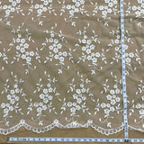 Beaded Lace Fabric on Polyester Net Mesh