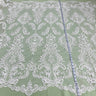Corded Bridal Lace Fabric - Embroidered Floral Pattern, 52" Wide (1 Yard)