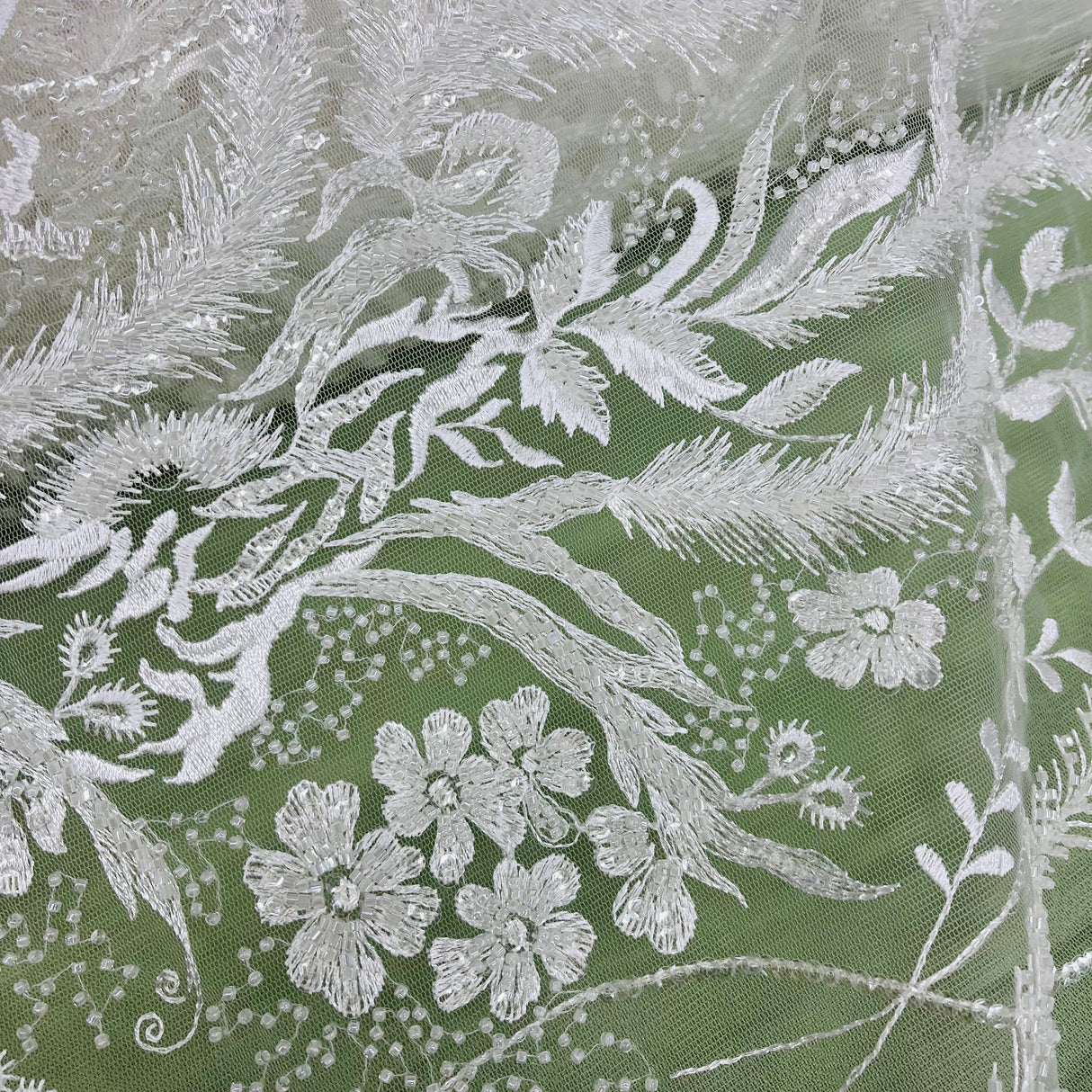Beaded Embroidered Lace Mesh