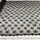 Beaded Lace Black Mesh Fabric