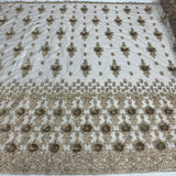 Beaded 3D Floral Lace Mesh